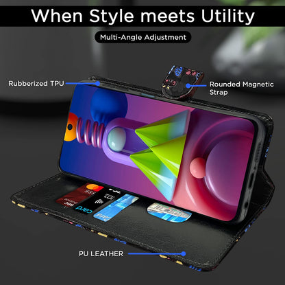 Pikkme Samsung M51 black flower mobile flip cover – photo 5