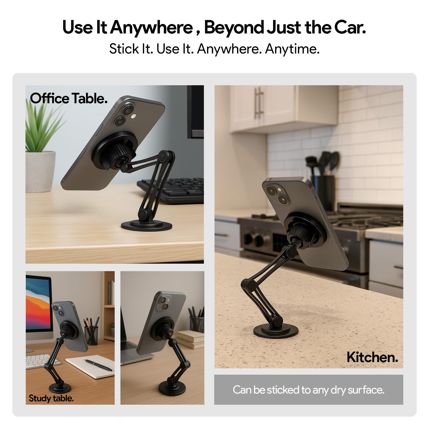 Pikkme 360° PRO Magnetic Car Phone Holder Universal Sticky Mount | Secure Grip & Stylish Design