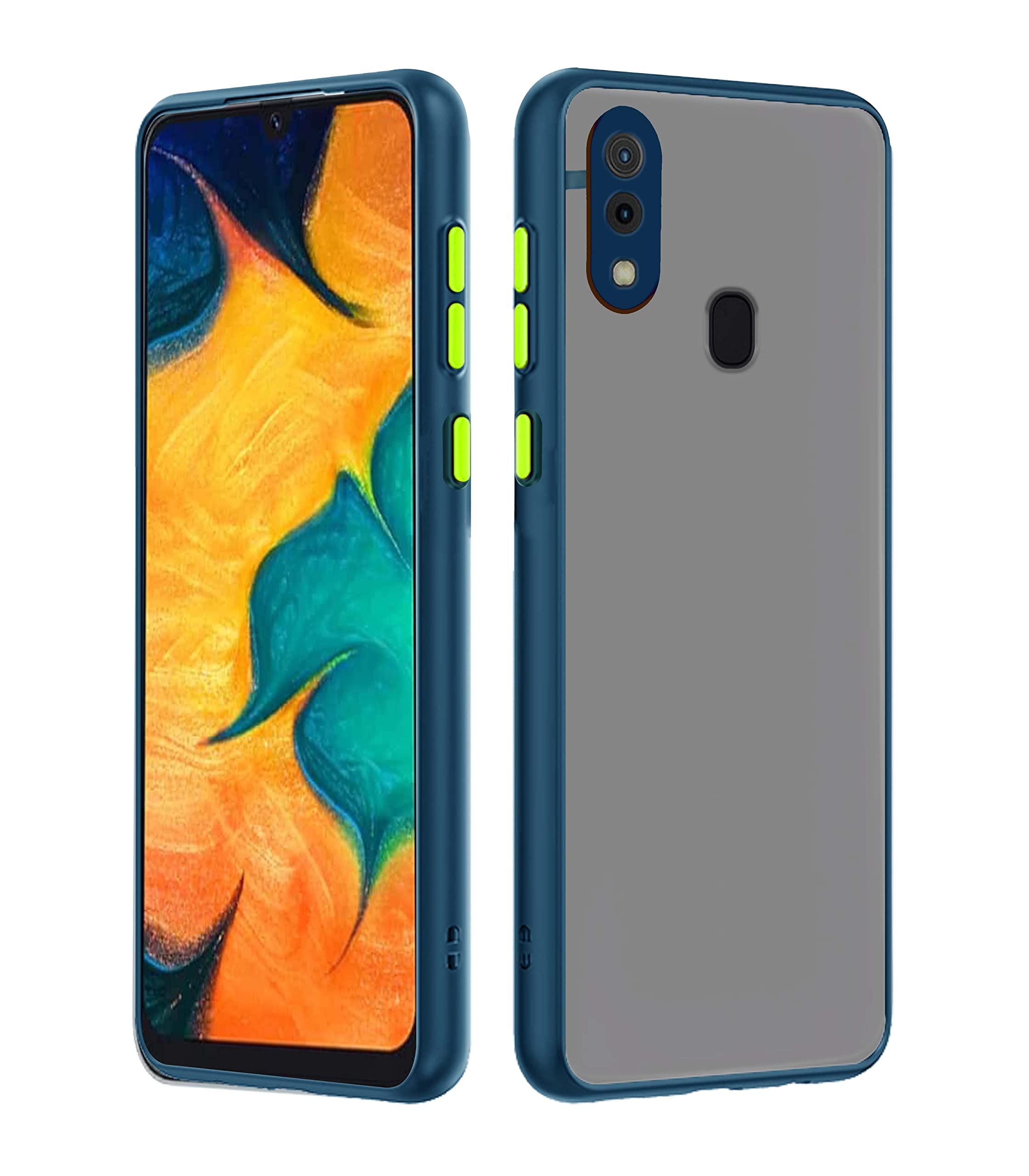 Pikkme blue Matte mobile cover for Samsung A20/A30/M10s