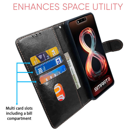 Pikkme Infinix Smart 8 black & brown flip case – photo 4