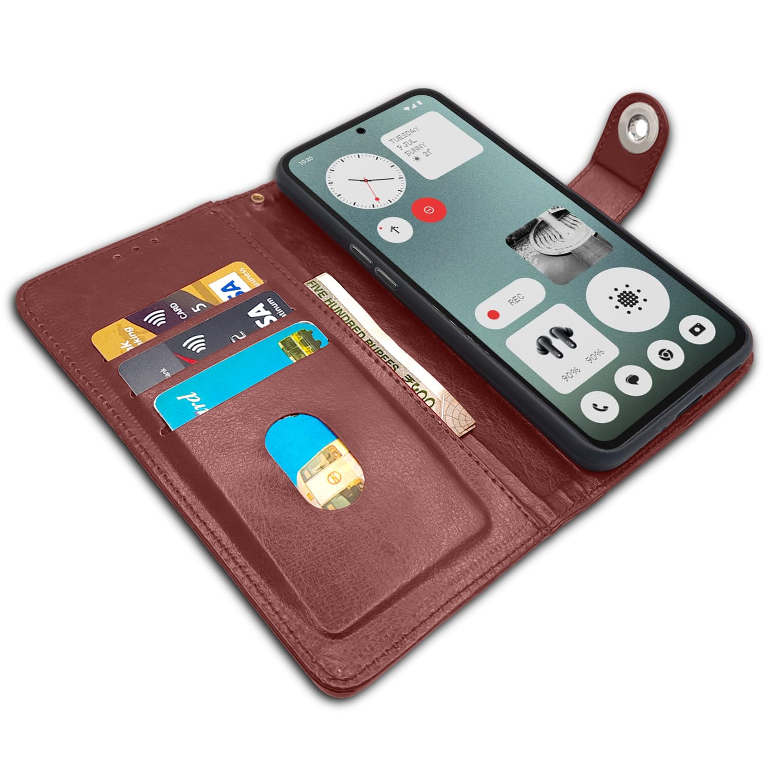 Pikkme CMF Phone 1 brown wallet flip cover – photo 3
