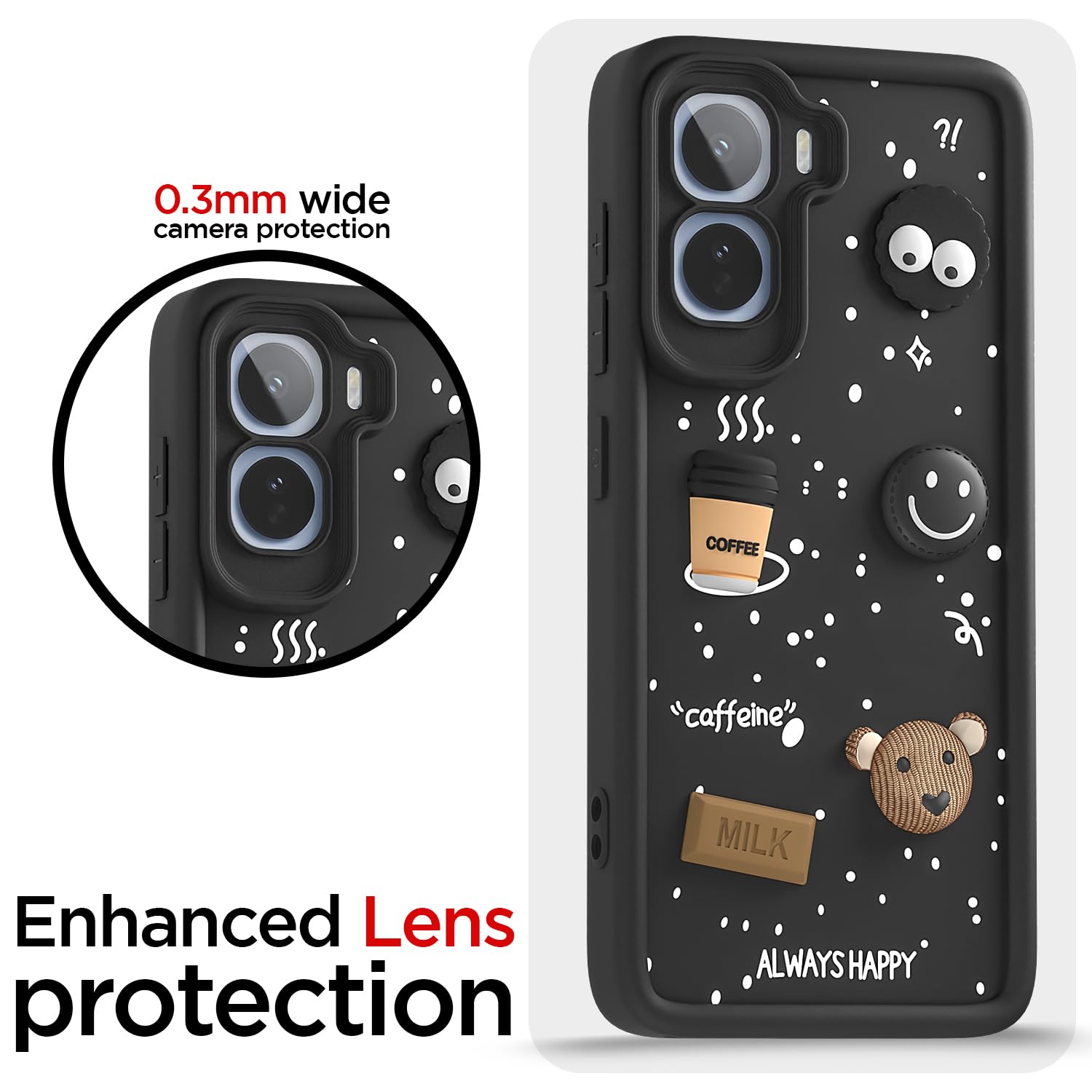 Black phone cover for Vivo T5 Pro 5G/3D – Pikkme – photo 5