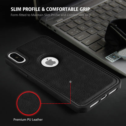 Pikkme iPhone X/Xs Flexible Pu Leather Back Case | Black