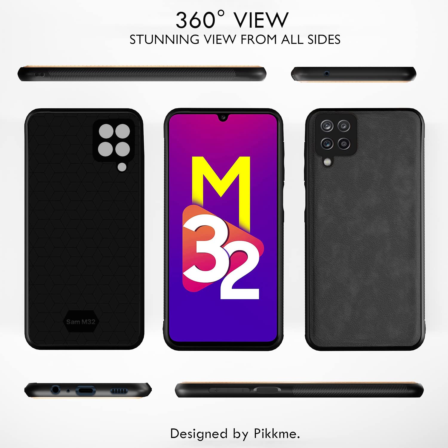 Grey Leather back cover for Samsung M32 Prime/M32 4G – Pikkme – photo 3