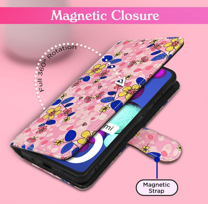 Pikkme Redmi 10/10 Power pink flower wallet flip cover – photo 3