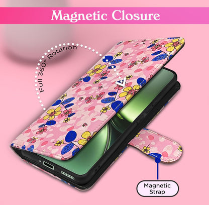 Pikkme pink flower mobile flip cover for Vivo X200 5G – photo 6