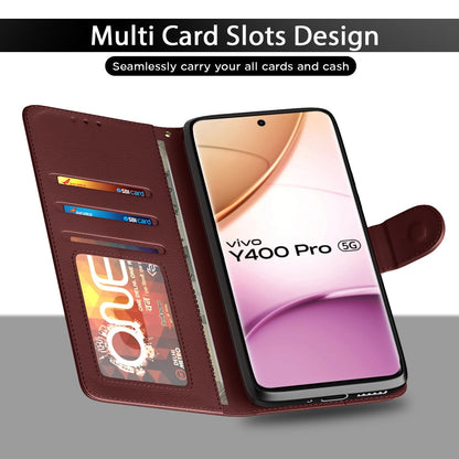 Vivo Y400 Pro 5G Wallet flip case in brown by Pikkme – photo 5