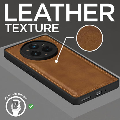 Pikkme Realme 14 Pro 5G Leatherback Back Case (Brown)