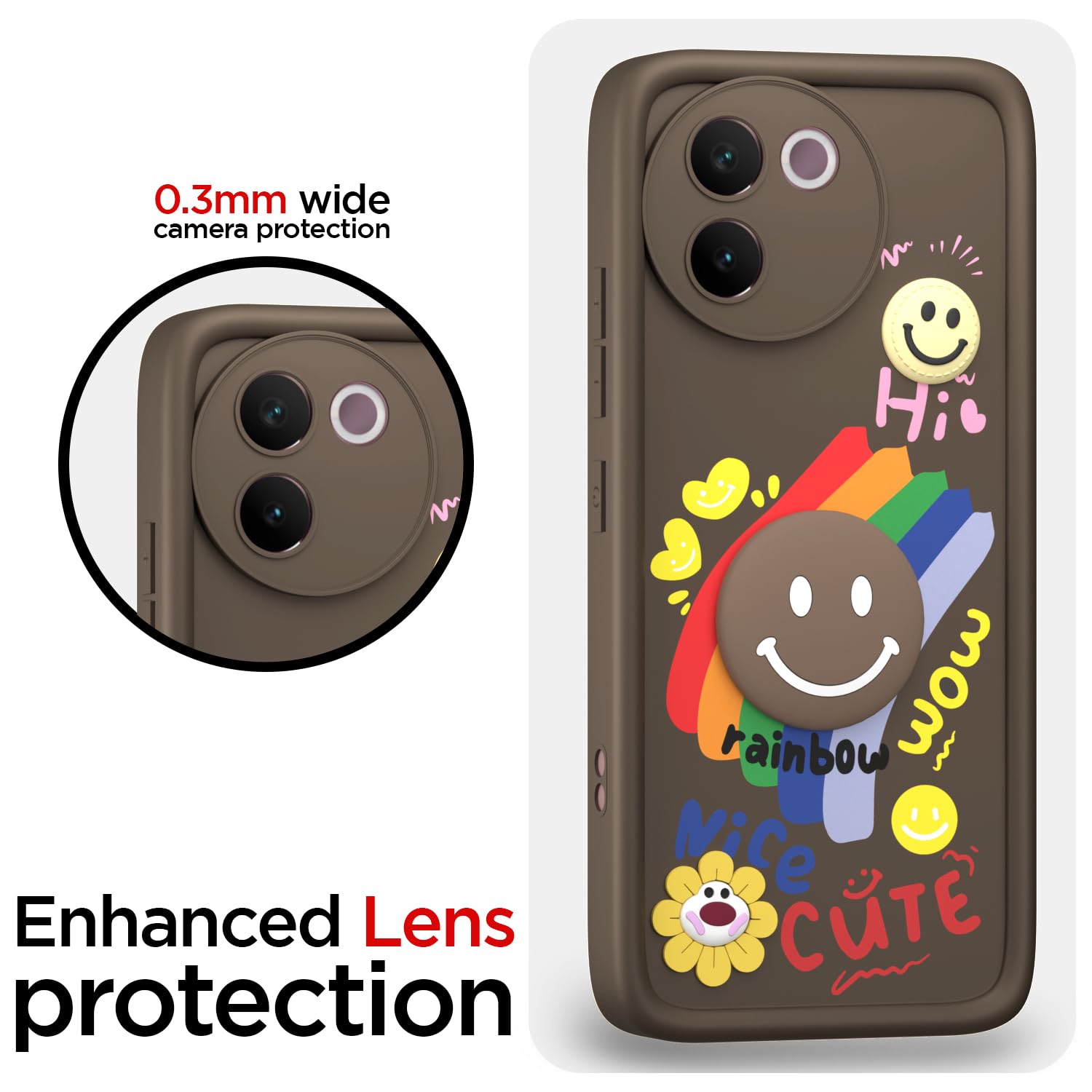 Vivo V30e 5G phone cover in brown by Pikkme – photo 5