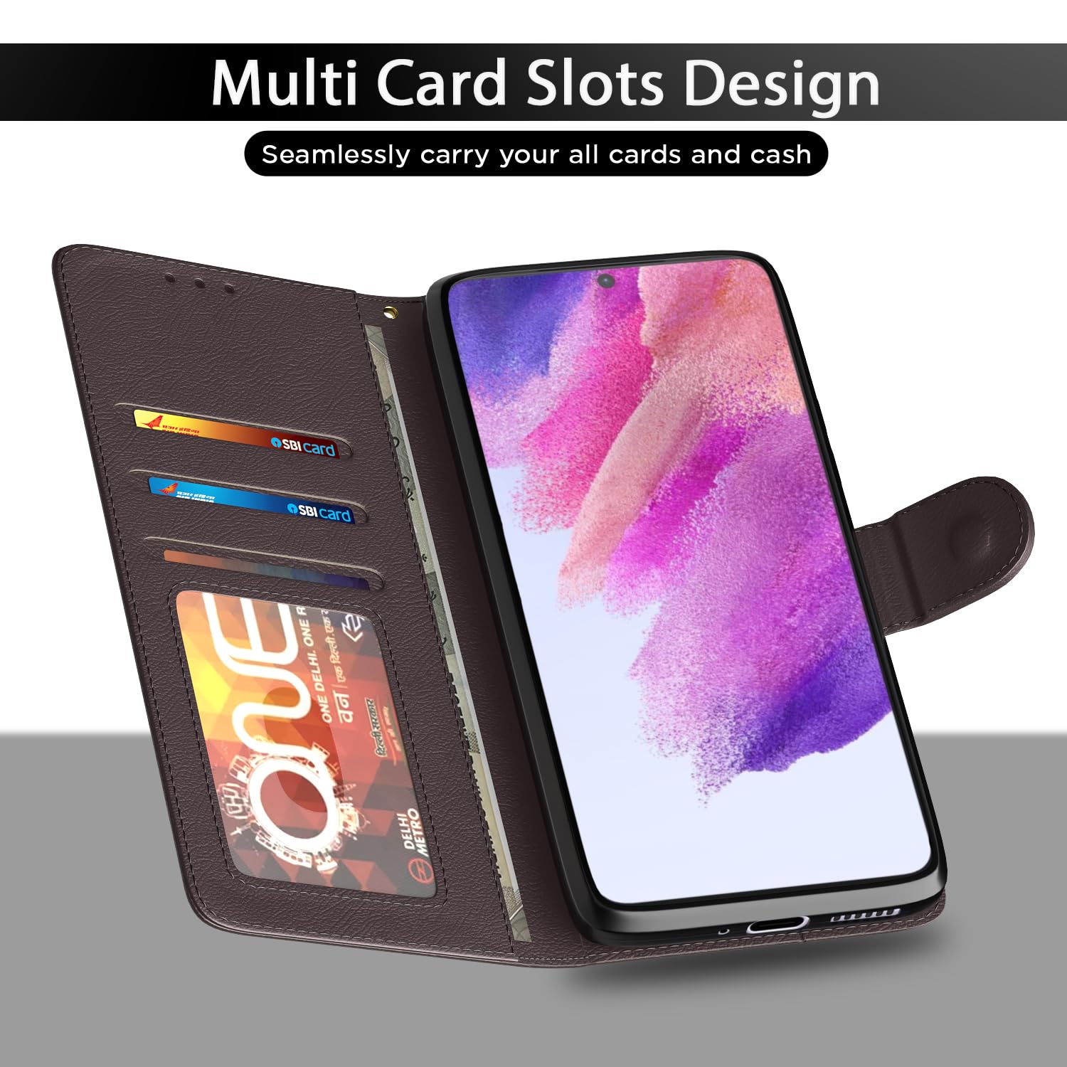 Coffee Wallet flip case for Samsung S21 FE 5G – Pikkme – photo 5