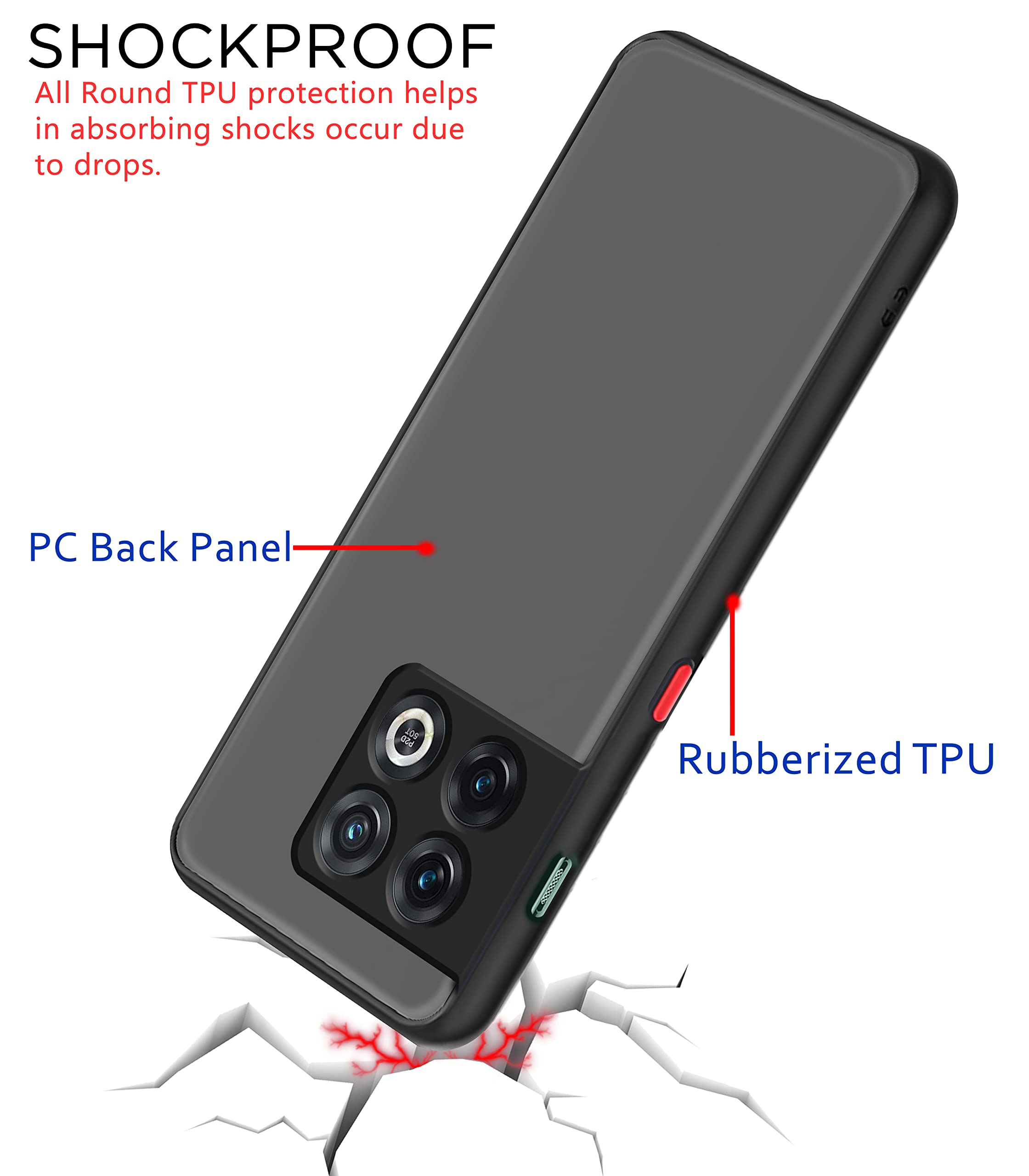 Pikkme OnePlus 10 Pro 5G/1 Hybrid black mobile back cover – photo 4
