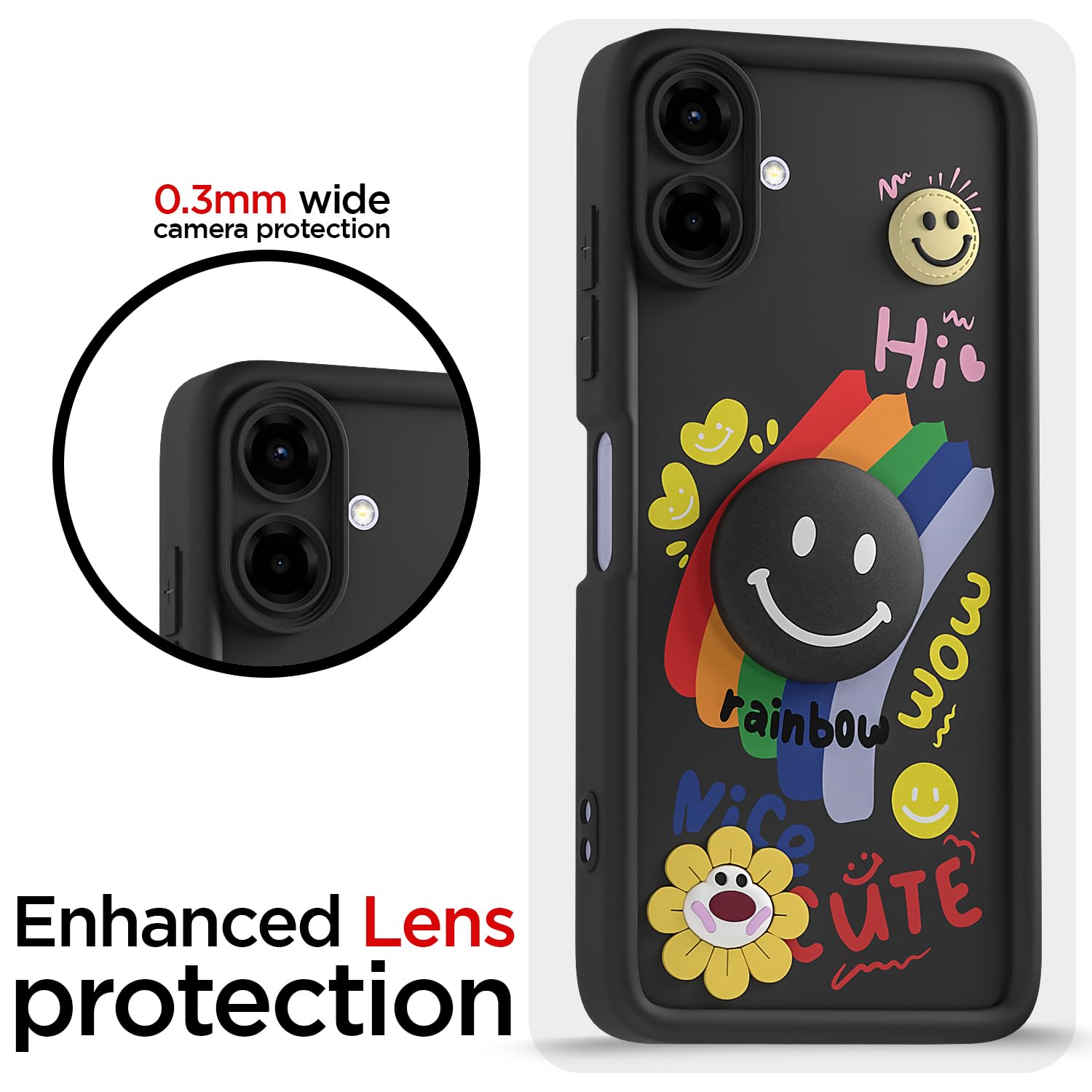 Black Smile Rainbow mobile cover for Samsung F70e 5G/M07/F07/A07/A07 5G – Pikkme – photo 5