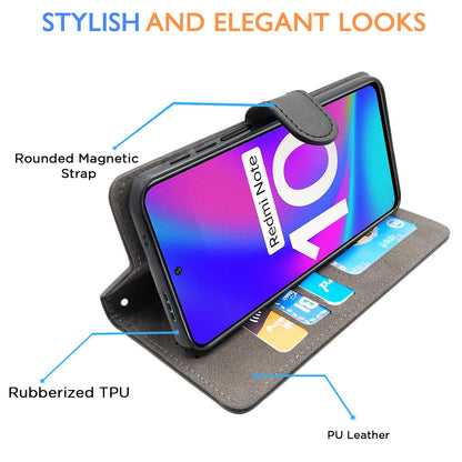 Redmi Note 10/Note 10s wallet flip cover in black by Pikkme – photo 5