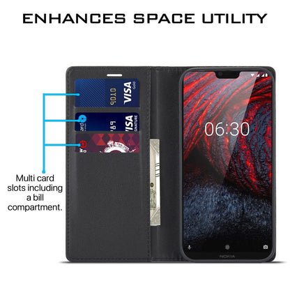 Nokia 6.1 Plus mobile flip cover in black by Pikkme – photo 3