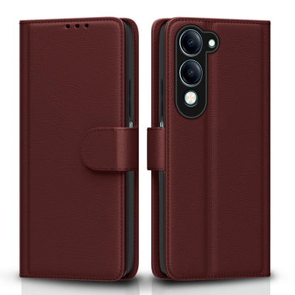 Pikkme brown flip cover for iQOO Z10 Lite 5G/Vivo T4 Lite 5G/Y19 5G/Y19e/Y04 4G/Y29s 5G