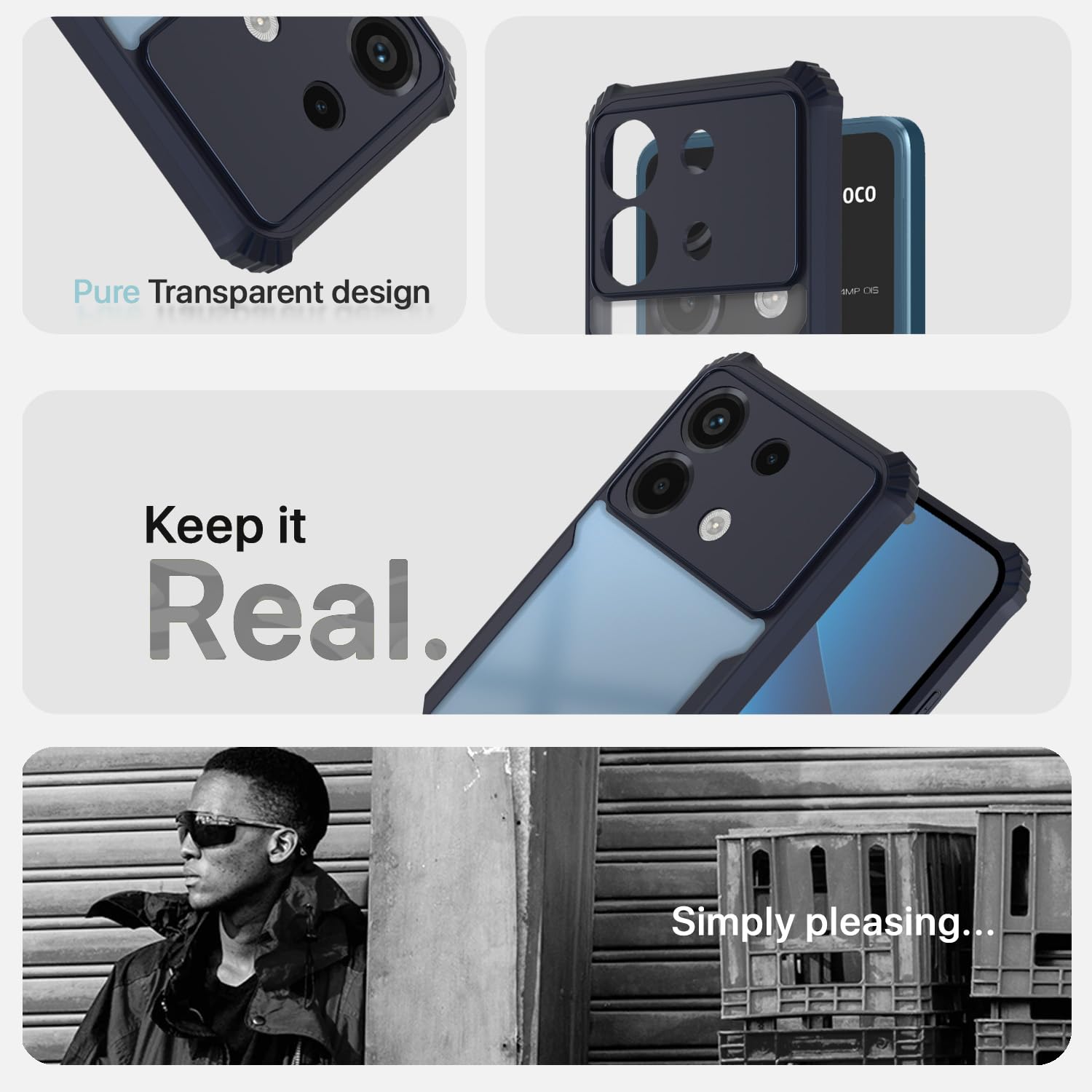 Poco X6 5G back cover in blue by Pikkme – photo 4