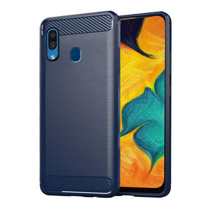  Samsung Galaxy A30/ A20/ M10S Hybrid Carbon Fiber Back Cover - Blue 