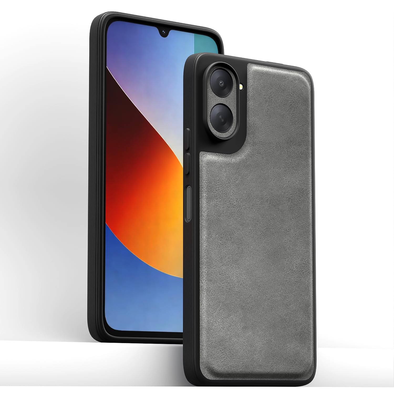 Pikkme grey Leather mobile back cover for Redmi A7 5G – photo 2