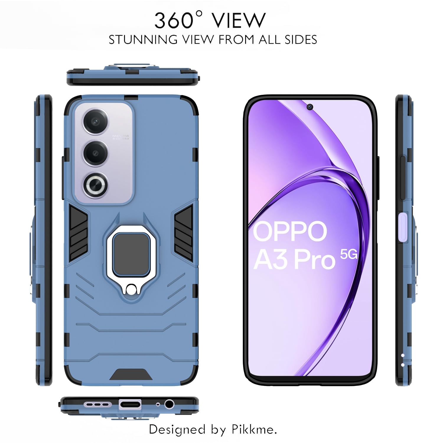 Pikkme blue D5 Tough Armor mobile cover for Oppo A3 Pro 5G – photo 3