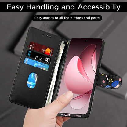 Pikkme Oppo Reno 13 Pro 5G black flower flip case – photo 7