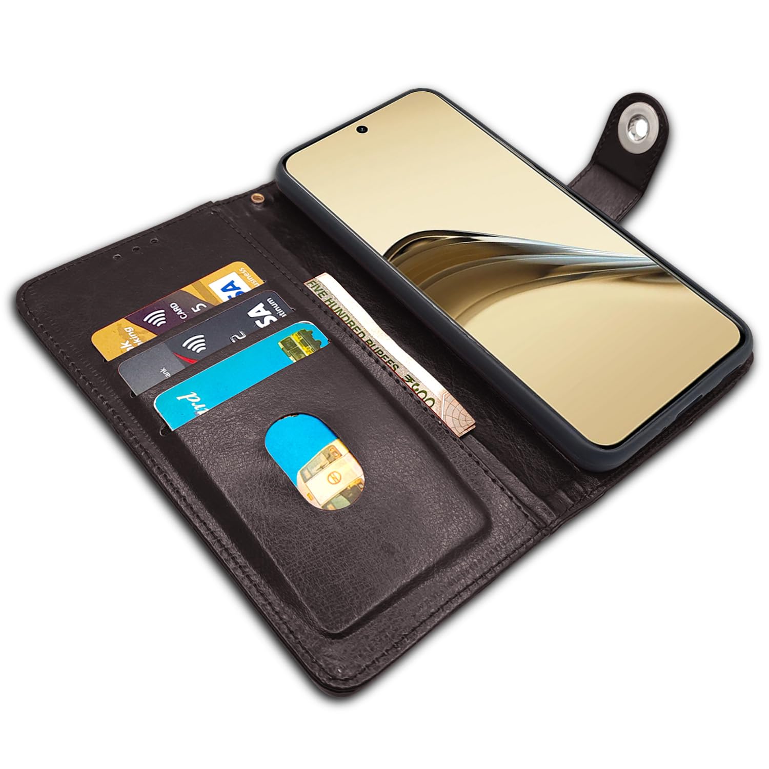 Pikkme Realme 13 Pro/13 Pro Plus 5G coffee mobile flip cover – photo 3