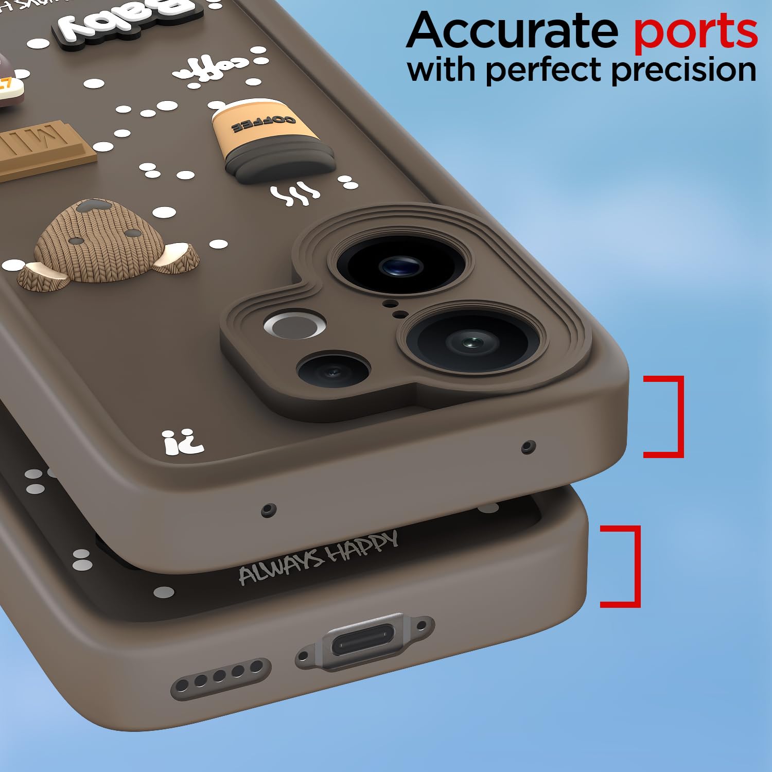 Vivo X200 FE 5G/3D Silicone back cover in brown by Pikkme – photo 4