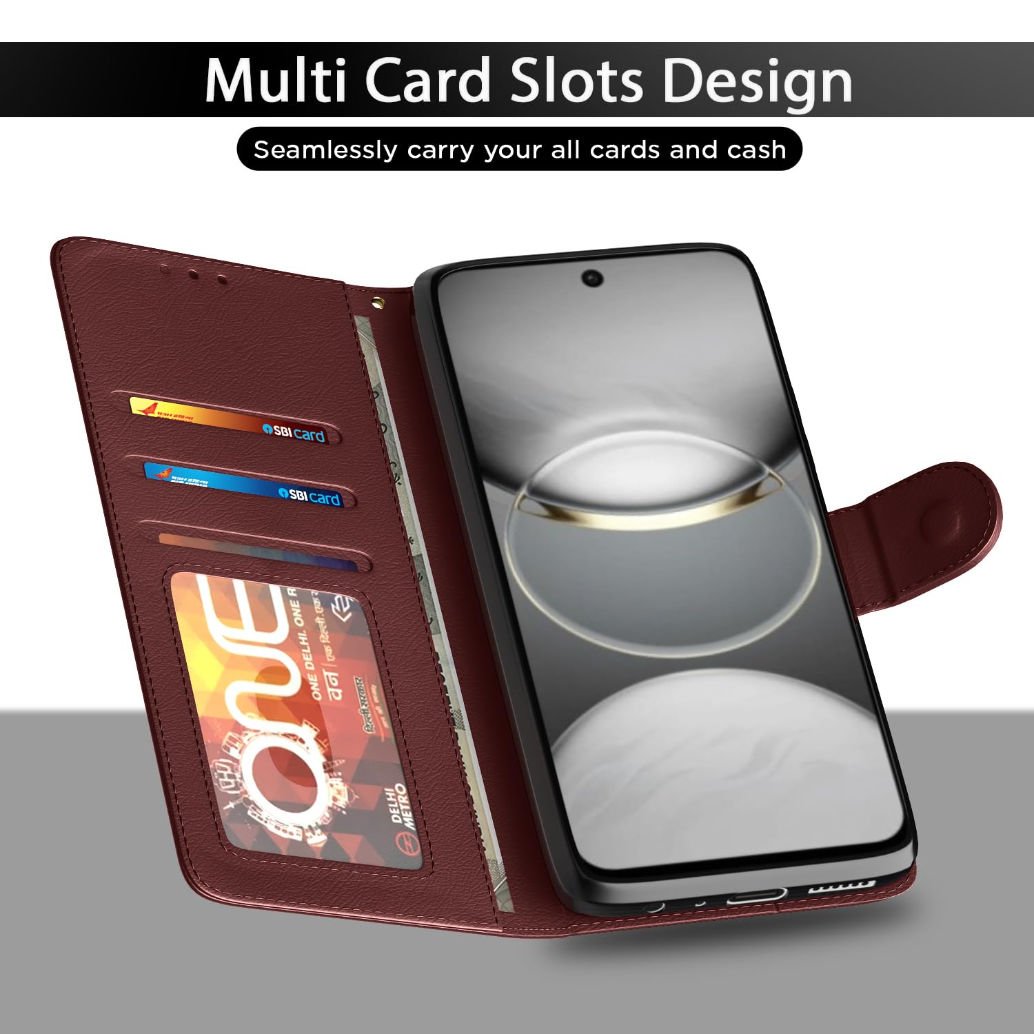 Pikkme Tecno Spark 30C 5G brown flip cover – photo 5