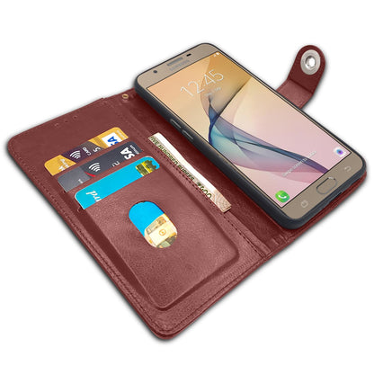 Pikkme button brown Wallet mobile flip cover for Samsung J7 Prime – photo 3