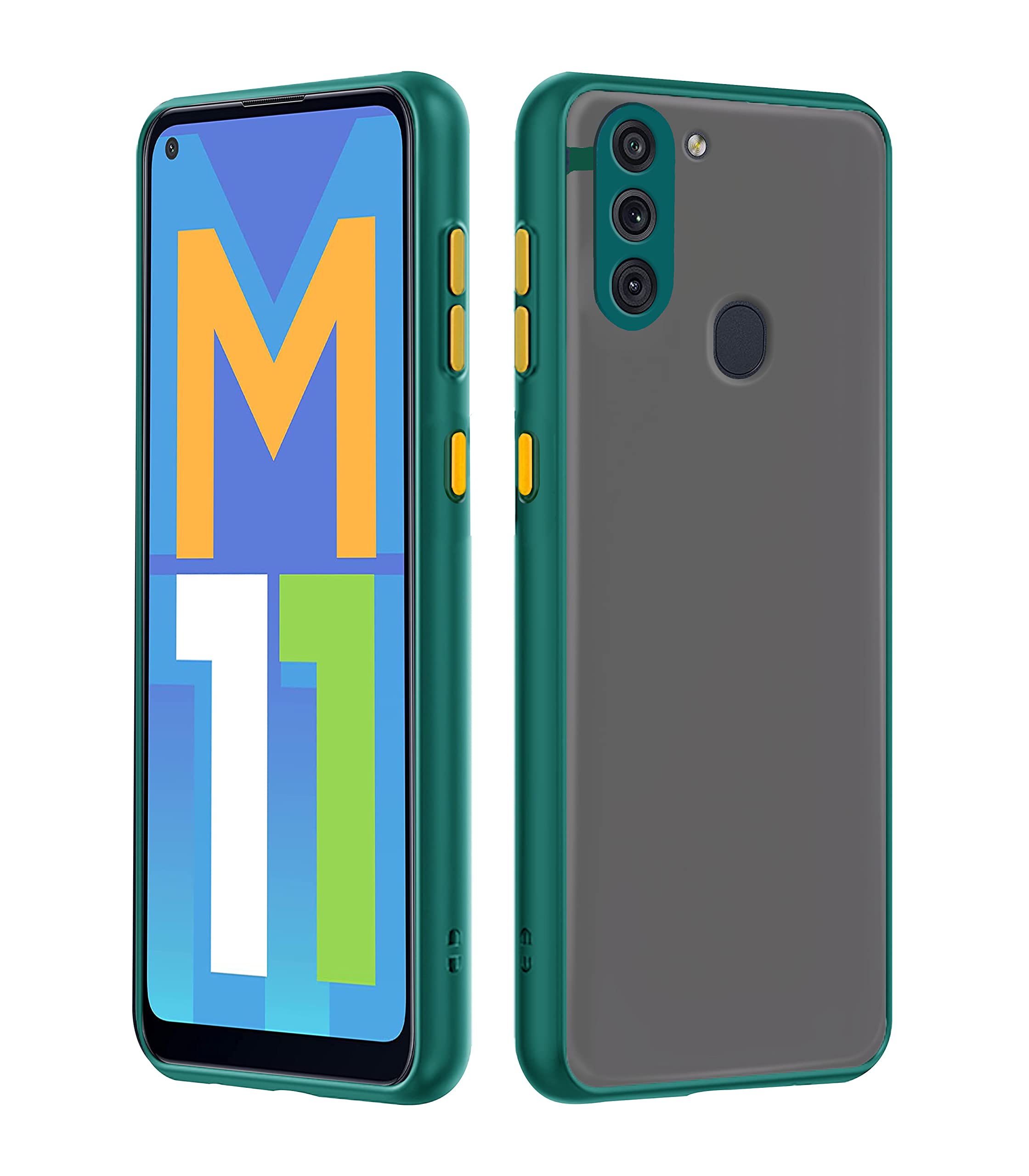 Pikkme light green mobile cover for Samsung M11