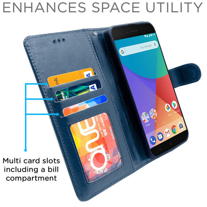 Pikkme Mi A1 Vintage Flip Cover (Blue)