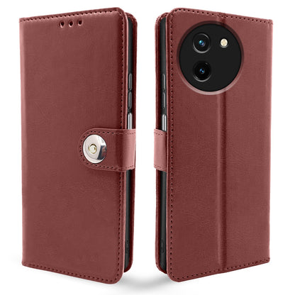 Brown Button wallet flip cover for Vivo T3x/Y200i 5G – Pikkme