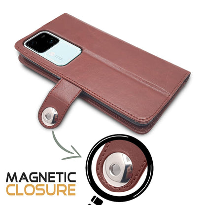 Vivo V30 5G mobile flip cover in brown by Pikkme – photo 4