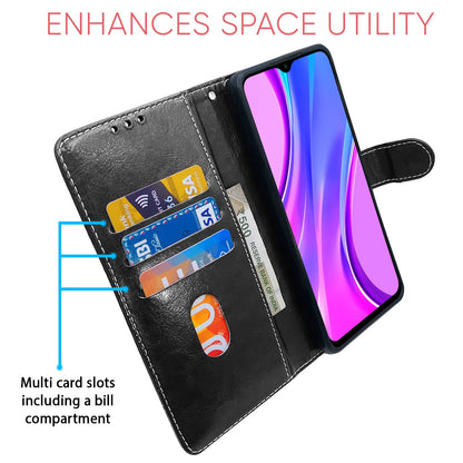 Redmi 9 Prime/Poco M2 flip cover in black & brown by Pikkme – photo 3