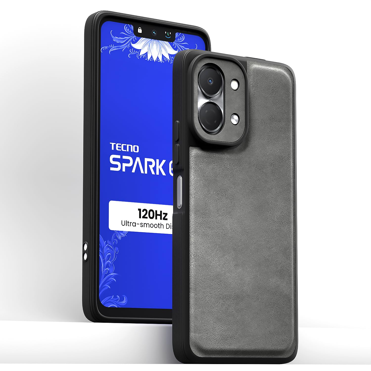 Grey Leather mobile back cover for Tecno Spark Go 3 – Pikkme – photo 2