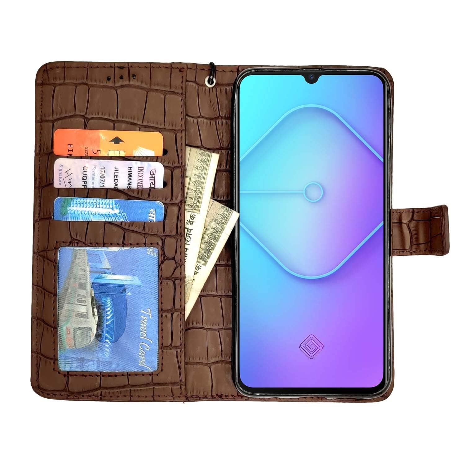 Vivo S1 Pro flip case in brown by Pikkme – photo 2