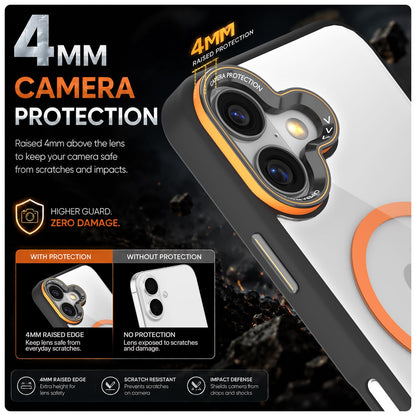 Pikkme black & orange mag-safe MagSafe mobile back cover for iPhone 16 – photo 4