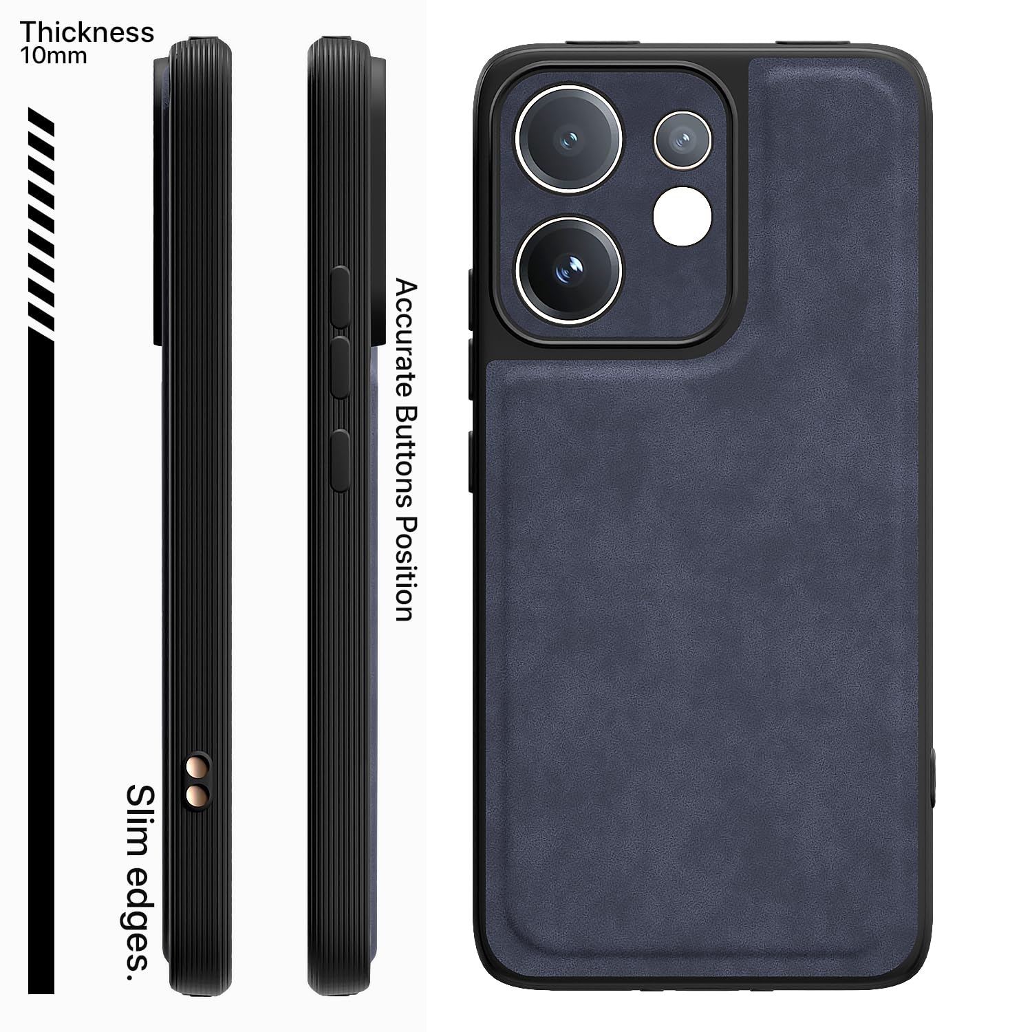Vivo V60/T4 Pro 5G Leather mobile cover in blue by Pikkme – photo 3