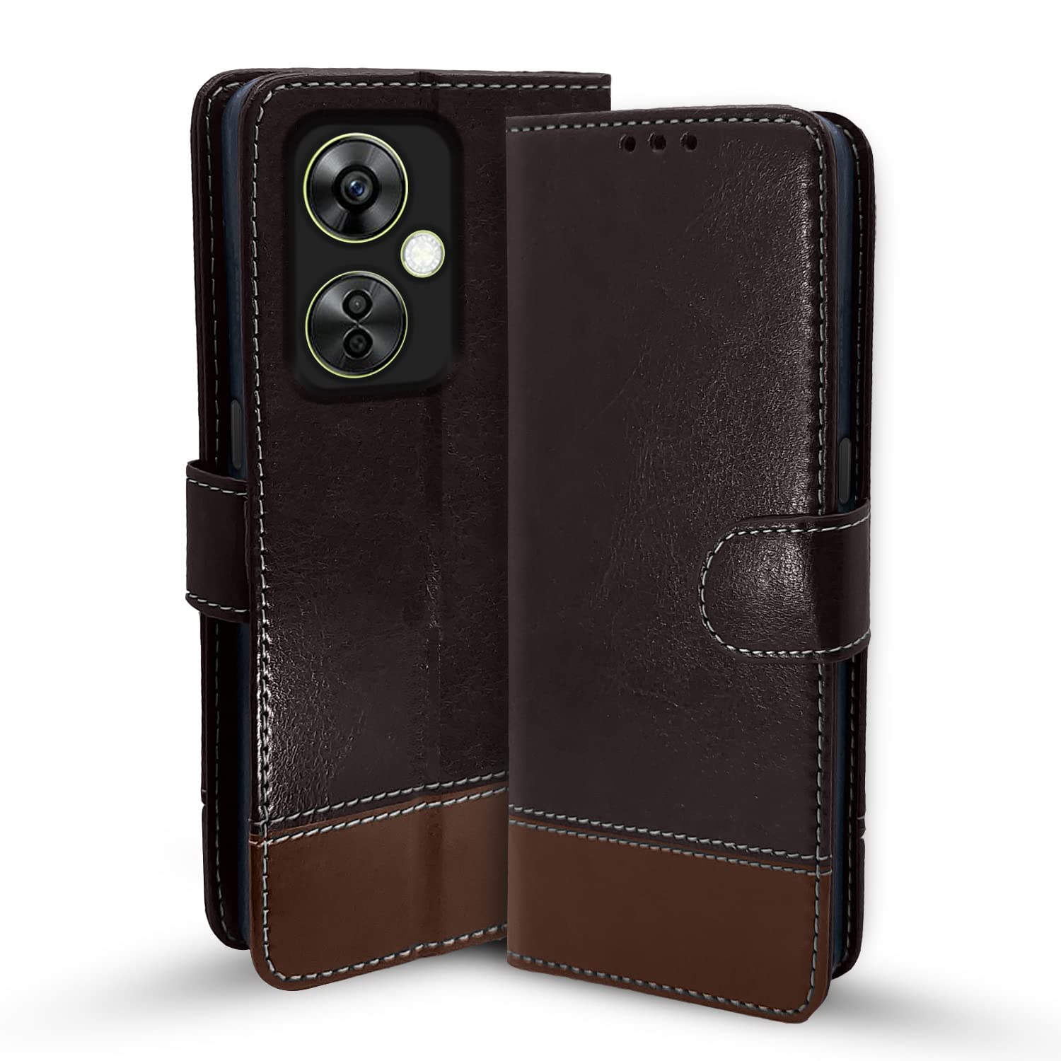 Pikkme coffee & brown Magnetic mobile flip cover for OnePlus Nord CE 3 Lite 5G