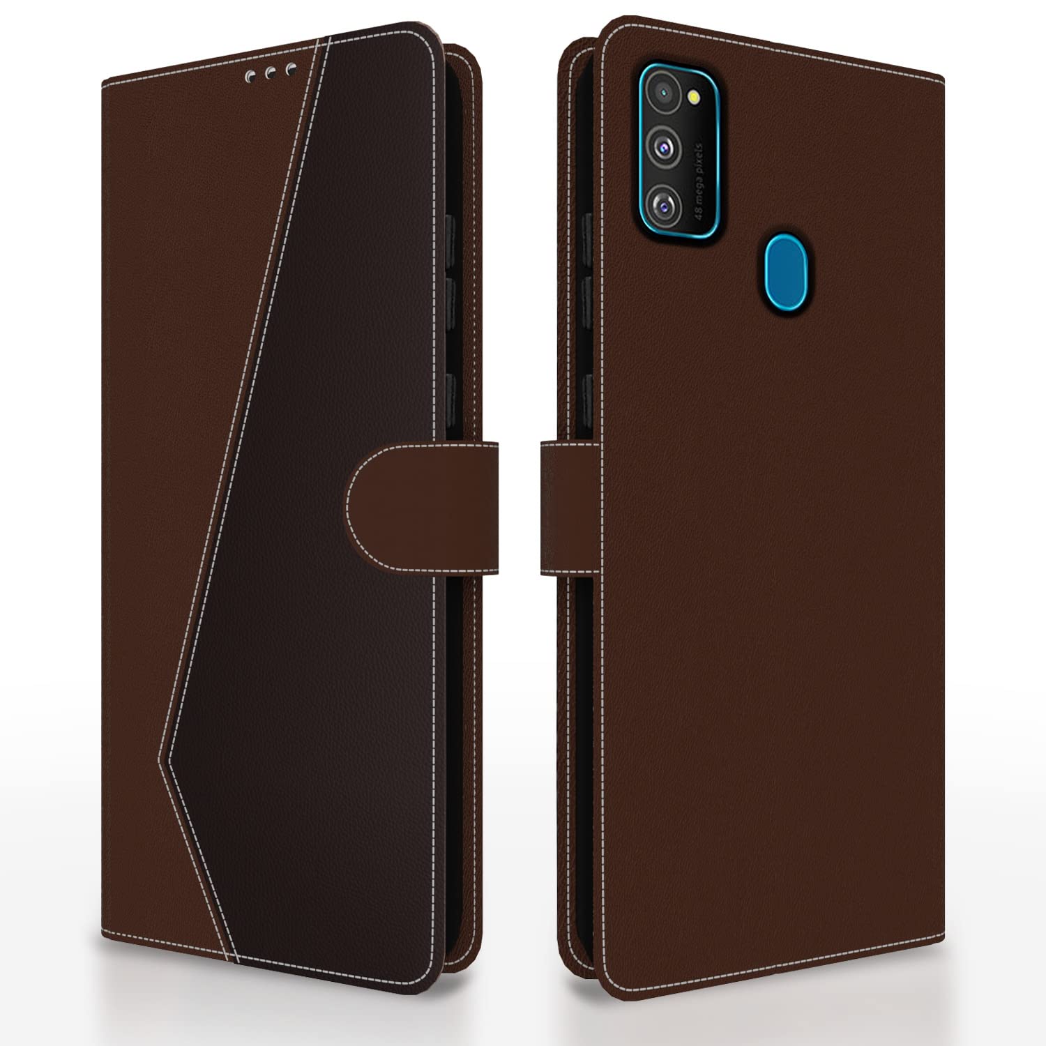 Pikkme brown & coffee flip cover for Samsung M30s/M21/M21 (2021)