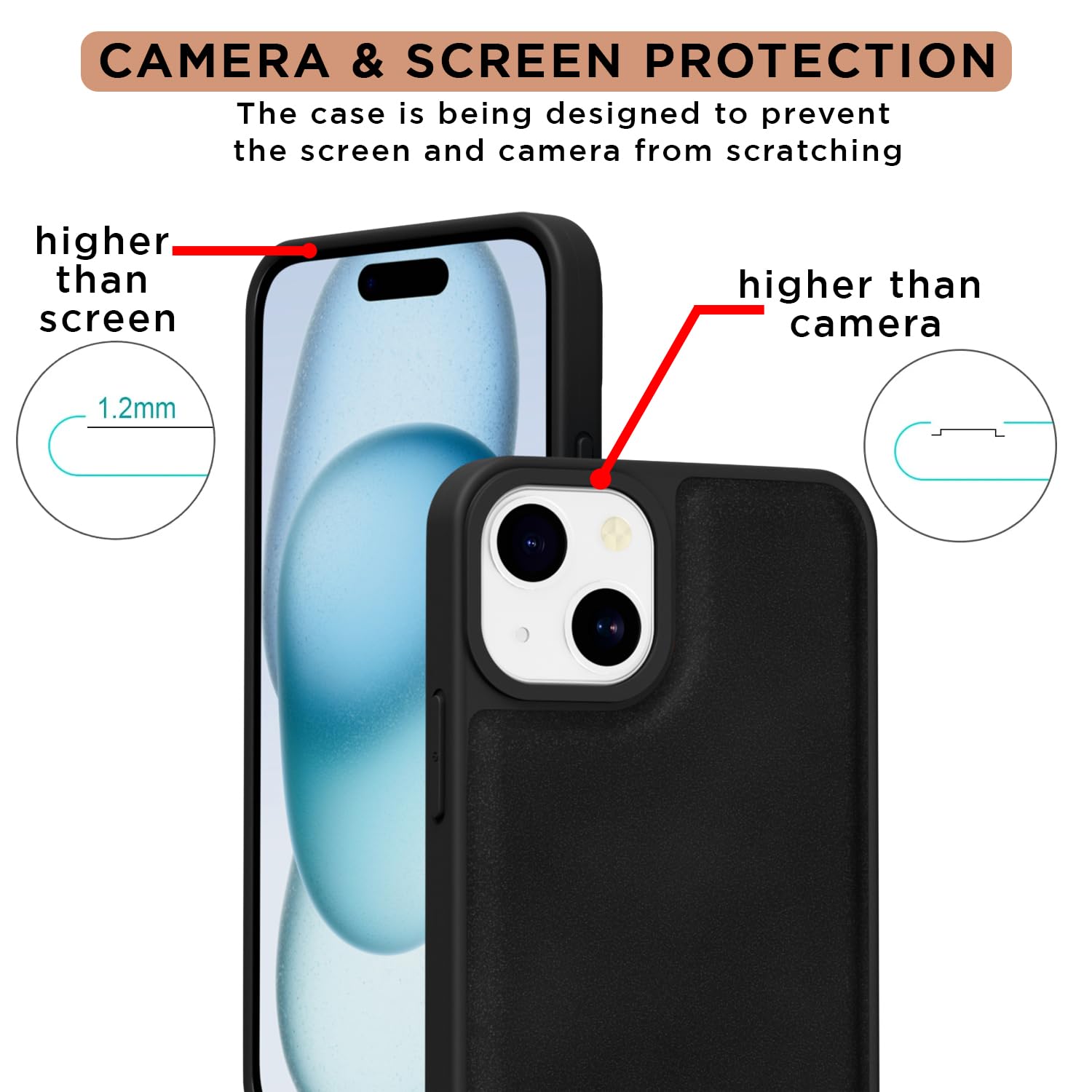 iPhone 15 Leather back cover in black by Pikkme – photo 4