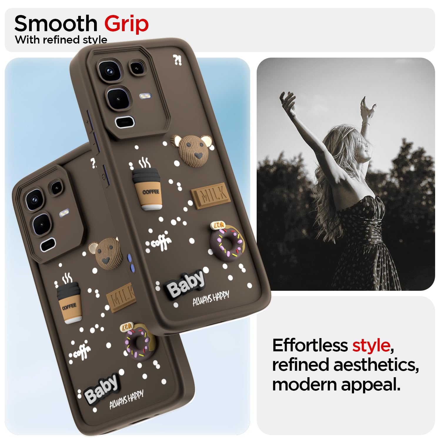 Brown Silicone mobile back cover for Infinix Note 50s 5G/3D – Pikkme – photo 2
