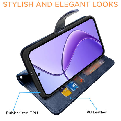 Pikkme navy & light blue Magnetic wallet flip cover for Realme Narzo 70x 5G/N65/13/12/12X 5G/C65 – photo 5