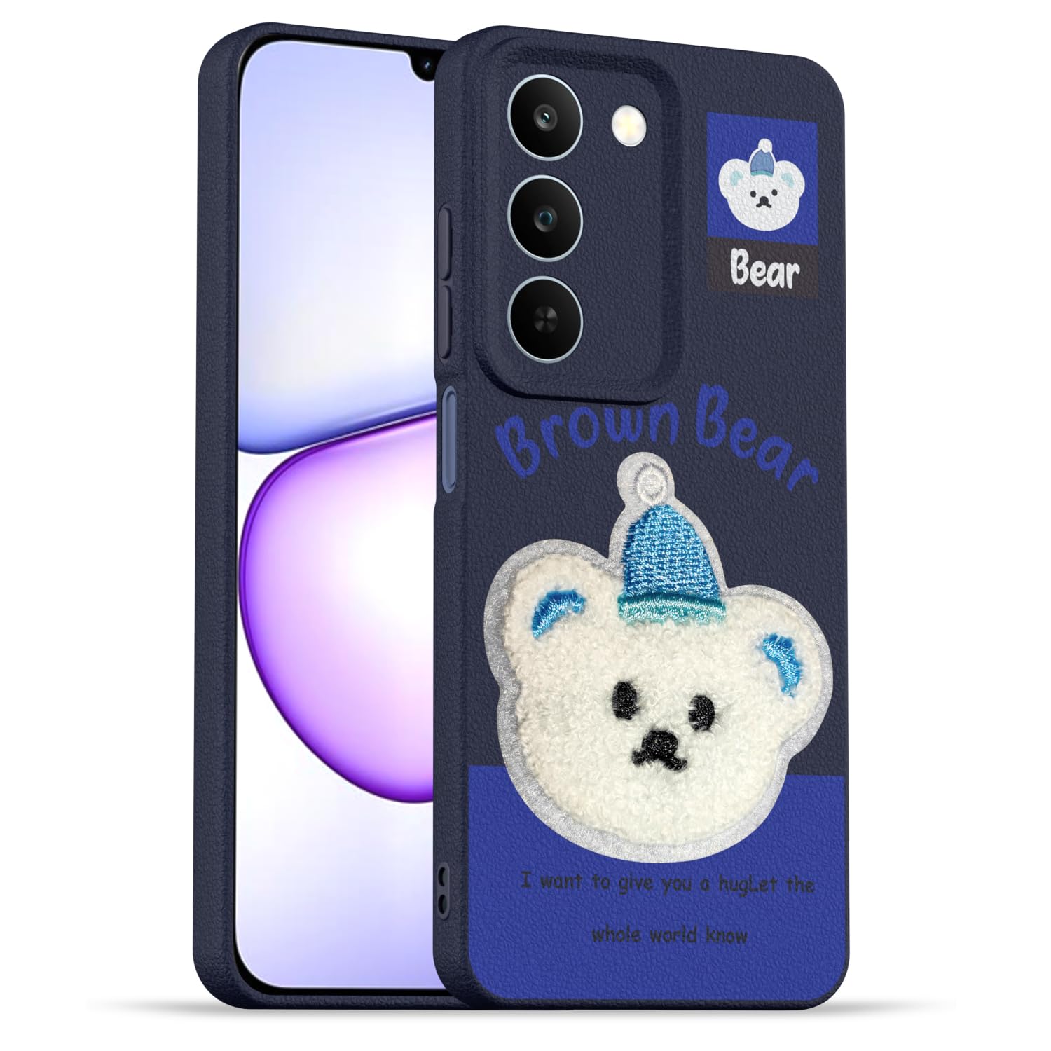 Pikkme Realme P4 Lite/C83 5G Plush Patch blue phone cover