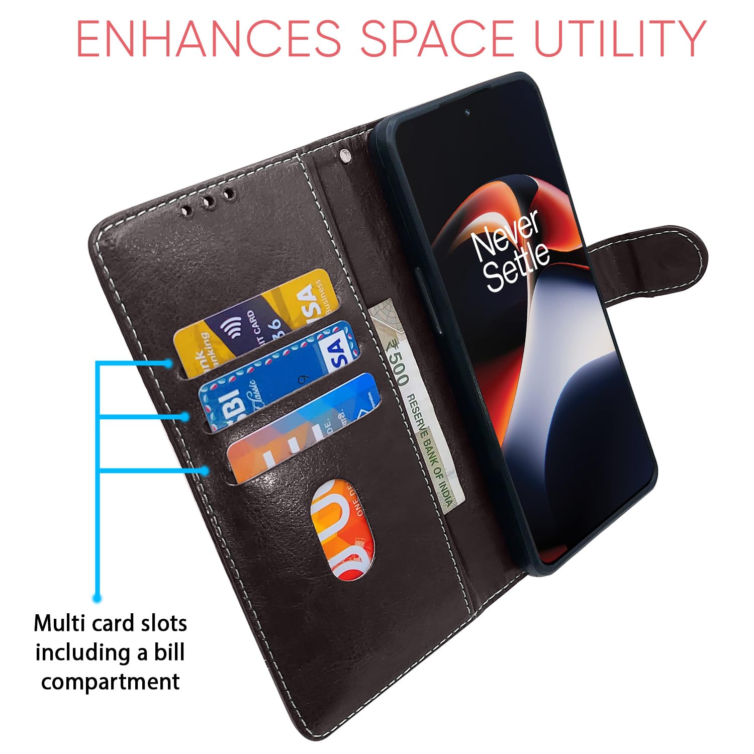 Coffee & brown flip case for OnePlus 11R 5G – Pikkme – photo 3