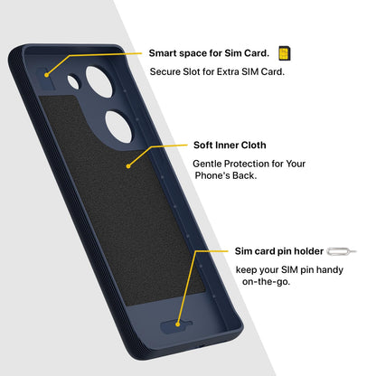 Pikkme Vivo Y300 Plus 5G Shockproof Soft FlexibleGencase Back Cover (Blue)