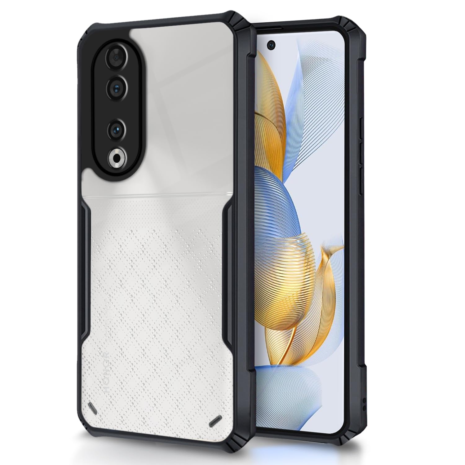 Black Hybrid mobile back cover for Honor 90 5G – Pikkme