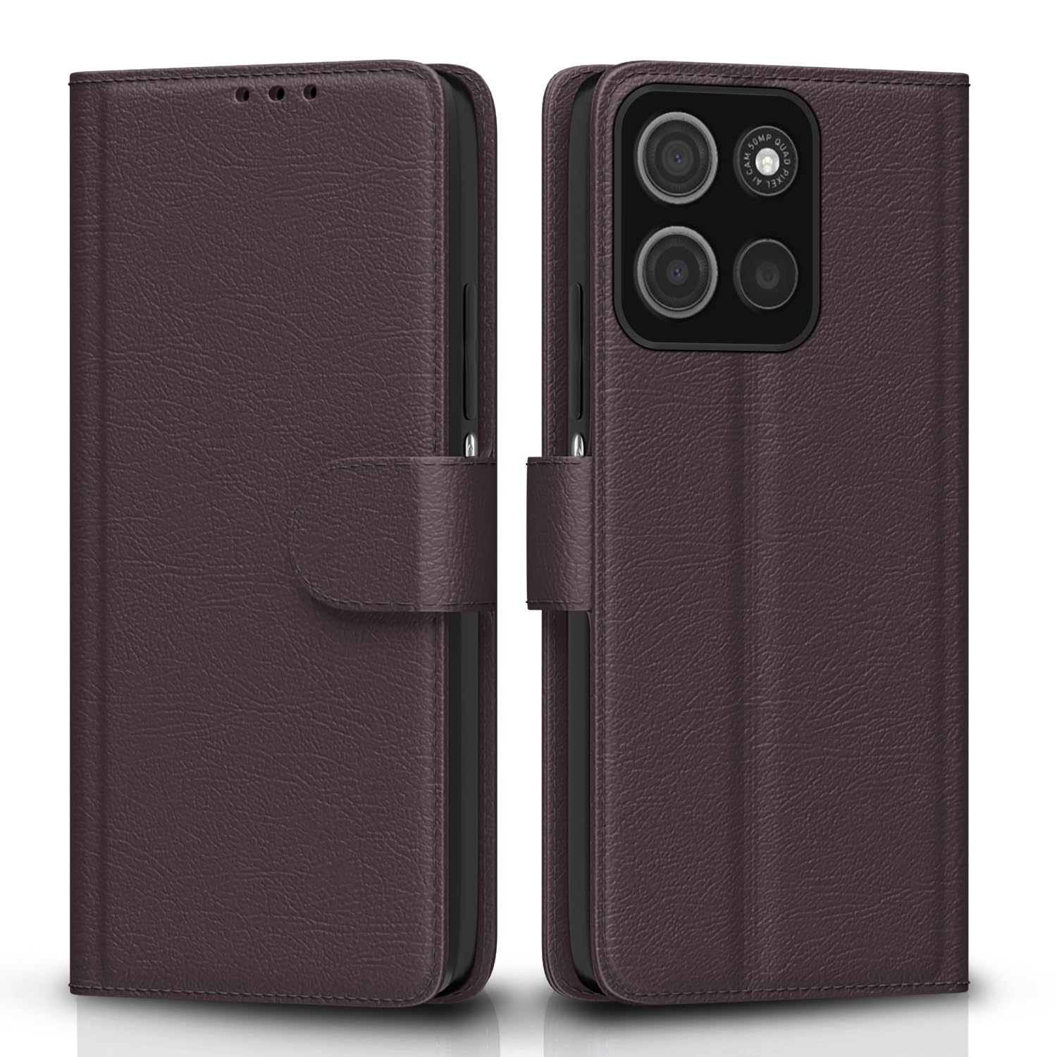 Moto G15 Wallet wallet flip cover in coffee by Pikkme