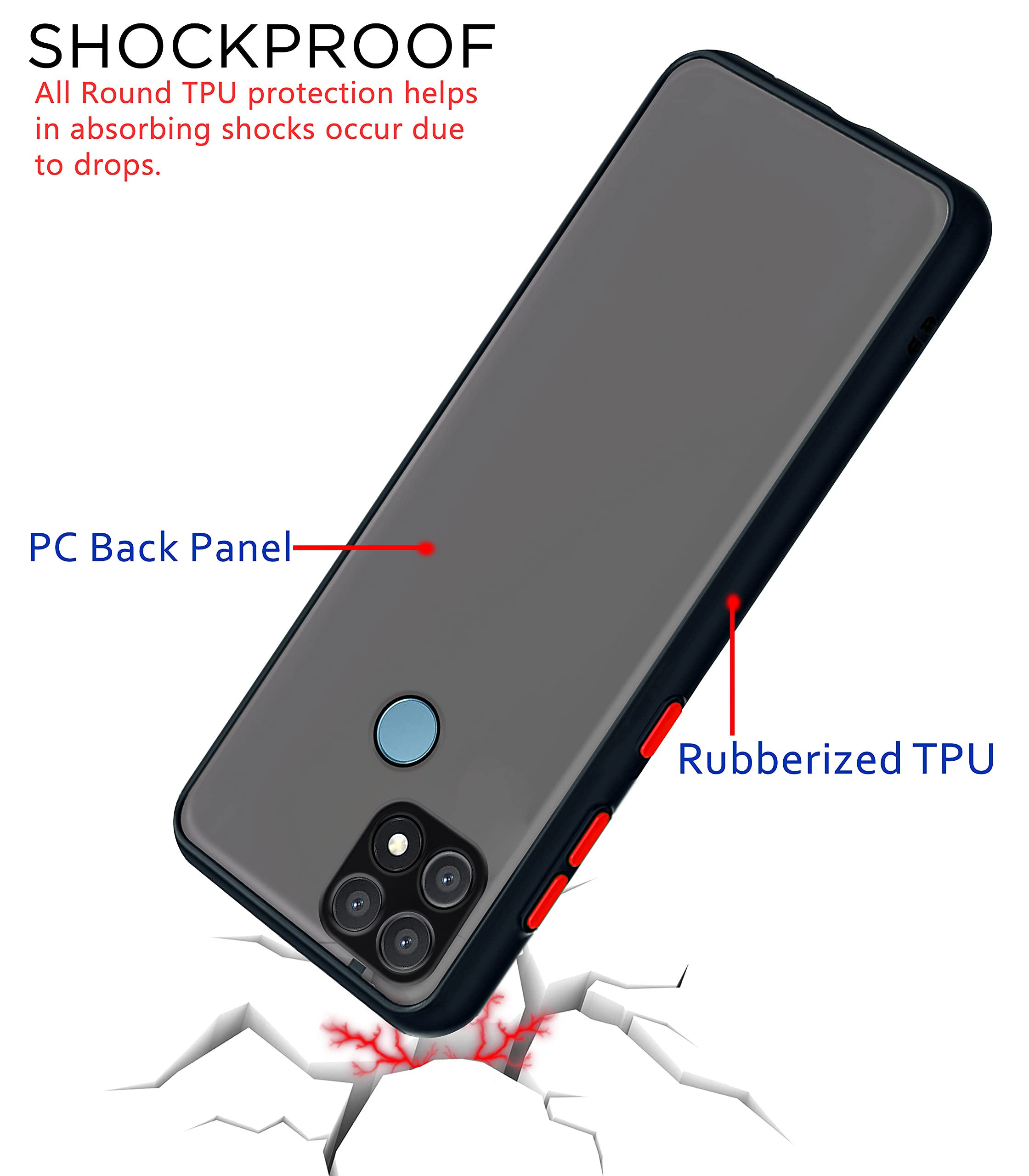 Pikkme Oppo A15/A15s Hybrid black phone cover – photo 4