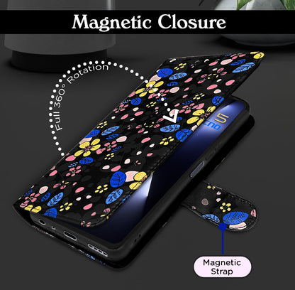 Pikkme Tecno Pova 5/Pova 5 Pro 5G Wallet black flower flip case – photo 2