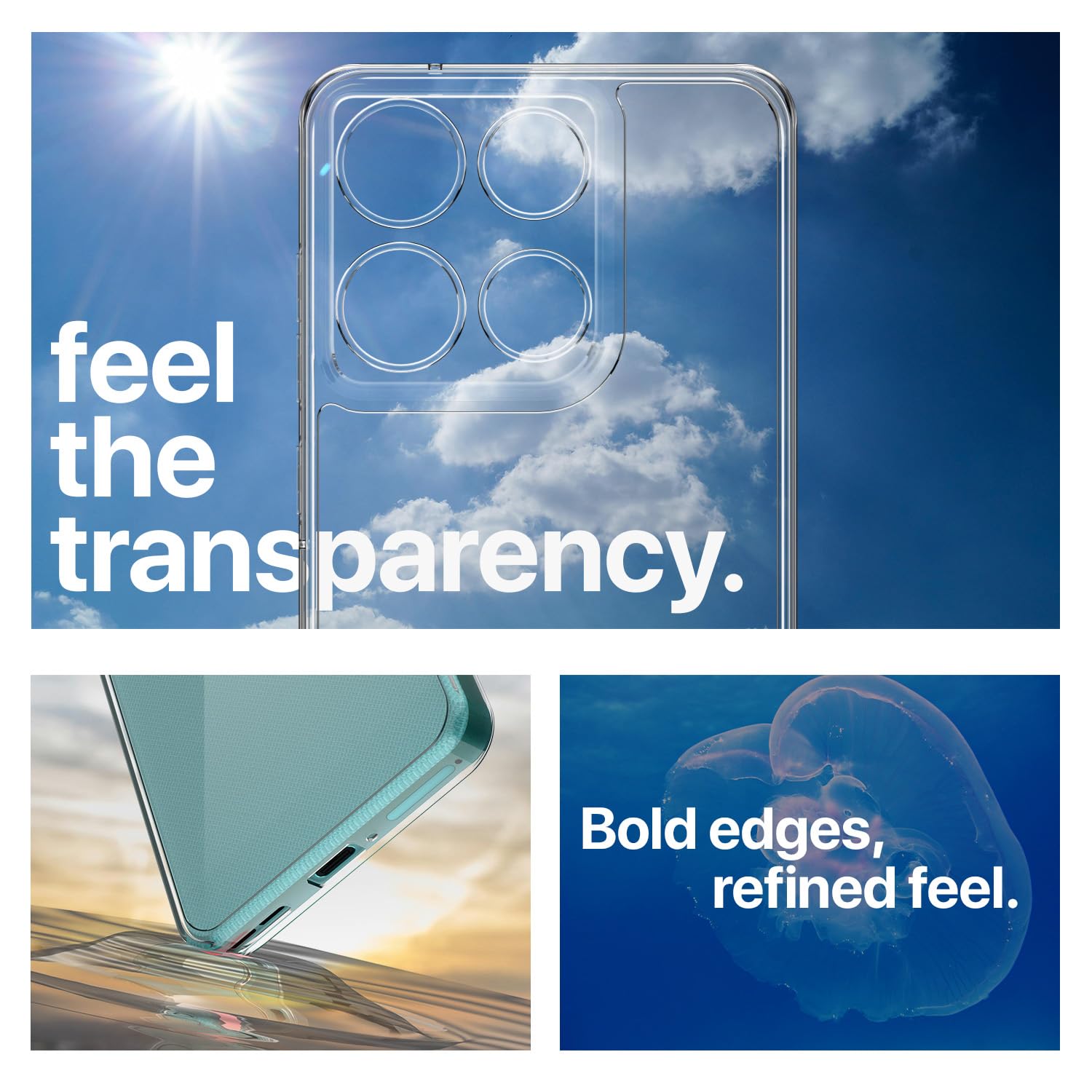 Pikkme Motorola Moto edge 60 fusion Crystal Clear Hard Back PC + TPU Back Cover (Transparent)
